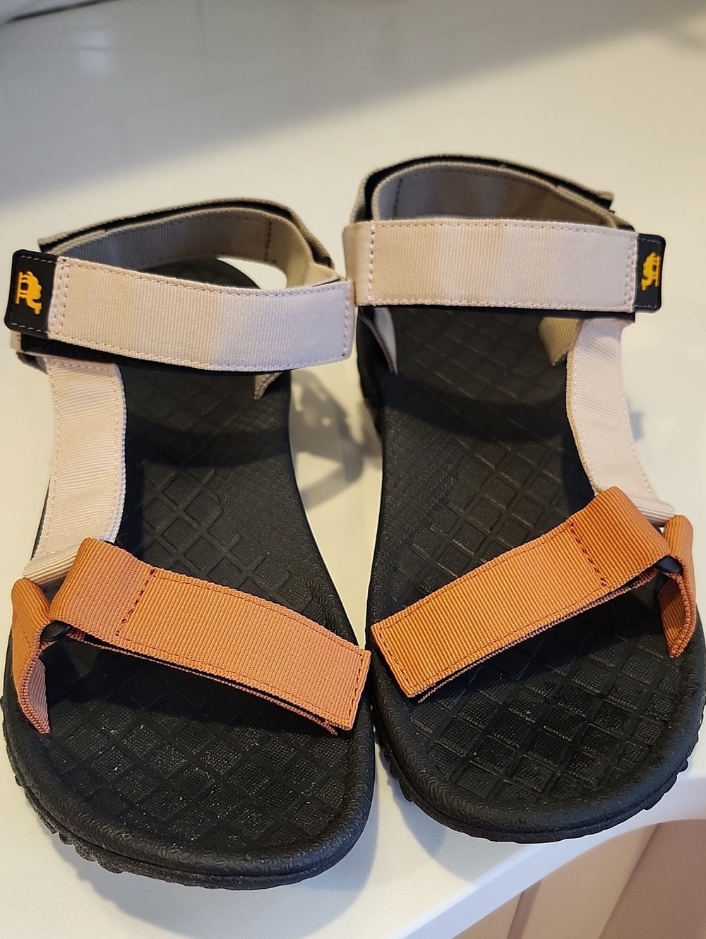 Women's Two-Tone Outdoor Sandals in Peach and Orange